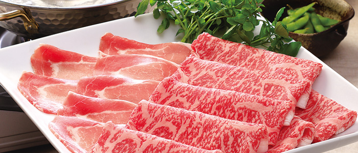 夏の贈り物2018 牛ロースとしん農ポークしゃぶしゃぶセット〈木箱入・たれ付〉